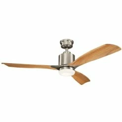 Top 10 🎉 Kichler Lighting Ridley II 17W 3-Blade LED Ceiling Fan with 52 in. Blade Span in Brushed Stainless Steel 🛒