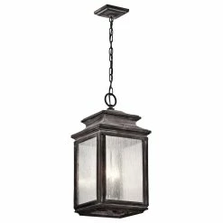 Deals ⌛ Kichler Lighting Wiscombe Park 60W 4-Light Candelabra Base Incandescent Pendant in Weathered Zinc 🛒