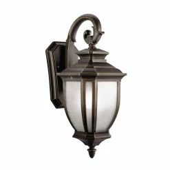 New 😉 Kichler Lighting Salisbury™ 100W 1-Light Wall Mount Outdoor Lantern in Rubbed Bronze ⭐