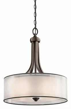 Outlet 🌟 Kichler Lighting Lacey 23-1/2 in. 100 W 4-Light Medium Pendant in Mission Bronze 🤩
