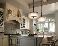 Outlet 🌟 Kichler Lighting Lacey 23-1/2 in. 100 W 4-Light Medium Pendant in Mission Bronze 🤩 -Kichler Lighting shop Query 1045