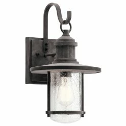 Best reviews of ⌛ Kichler Lighting Riverwood 16-3/4 in. 100W 1-Light Outdoor Wall Sconce in Weathered Zinc 👏