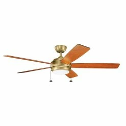 Top 10 ⌛ Kichler Lighting Starkk™ 60 in. 5 Blade Indoor Ceiling Fan in Natural Brass 🥰
