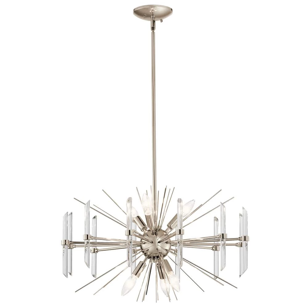 New 💯 Kichler Lighting Eris™ 60W 6-Light Candelabra E-12 Incandescent Chandelier in Polished Nickel ✨ 3 New 💯 Kichler Lighting Eris™ 60W 6-Light Candelabra E-12 Incandescent Chandelier in Polished Nickel ✨