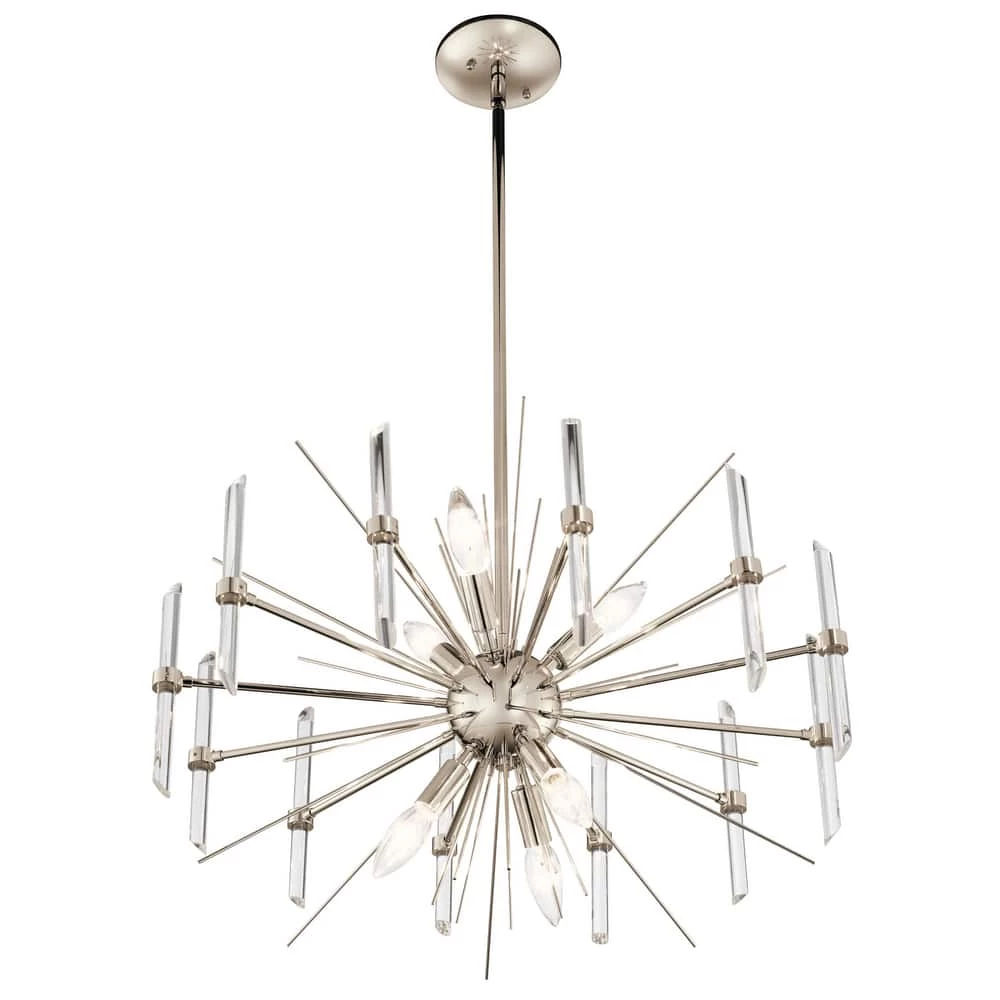New 💯 Kichler Lighting Eris™ 60W 6-Light Candelabra E-12 Incandescent Chandelier in Polished Nickel ✨ 4 New 💯 Kichler Lighting Eris™ 60W 6-Light Candelabra E-12 Incandescent Chandelier in Polished Nickel ✨ - Image 2
