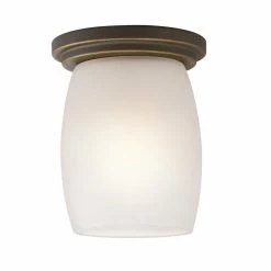 Discount 🥰 Kichler Lighting Eileen 5 in. 100W 1-Light Incandescent Medium E-26 Flush Mount Ceiling Fixture in Olde Bronze 🛒