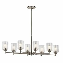Cheap ✔️ Kichler Lighting Winslow™ 75W 8-Light Medium E-26 Incandescent Chandelier in Brushed Nickel 🎁
