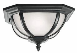 Promo ✔️ Kichler Lighting Salisbury™ 7-1/2 in. 2-Light Outdoor Flushmount Fixture in Black ❤️