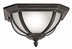 Best Sale ⭐ Kichler Lighting Salisbury™ 7-1/2 in. 2-Light Outdoor Flushmount Fixture in Rubbed Bronze 🥰