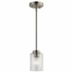 Kichler Lighting shop 34 Best deal 🥰 Kichler Lighting Winslow™ 75W 1-Light Medium E-26 Incandescent Mini Pendant in Brushed Nickel 🧨