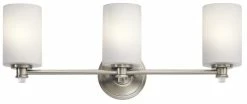 Promo 🎁 Kichler Lighting Joelson 3-Light 30W Bath Light in Brushed Nickel ✨