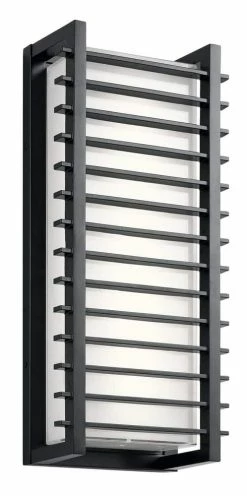 New 😍 Kichler Lighting Rockbridge™ 100W 2-Light LED Outdoor Wall Sconce in Black ❤️