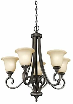 Best Pirce 🎁 Kichler Lighting Monroe™ 29-1/2 in. 100W 5-Light Medium Chandelier in Olde Bronze 👍