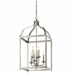 Cheapest 😍 Kichler Lighting Larkin™ 60W 6-Light Candelabra Incandescent Pendant in Brushed Nickel ✨