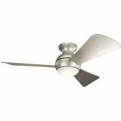 Flash Sale 😀 Kichler Lighting Sola 65W 3-Blade Ceiling Fan with 44 in. Blade Span in Brushed Nickel ⌛
