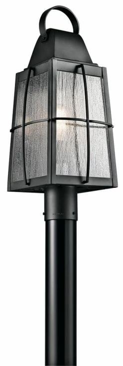 Best reviews of 🛒 Kichler Lighting Tolerand™ 9-1/2 x 21-3/4 in. 150W 1-Light Medium E-26 Incandescent Light Post Gas Lantern in Textured Black 🌟