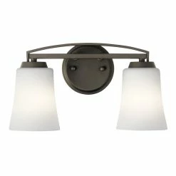 Best deal ⌛ Kichler Lighting Tao 75W 2-Light Medium E-26 Incandescent Vanity Fixture in Olde Bronze ⭐