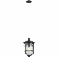 Best Sale 🥰 Kichler Lighting Royal Marine™ 150W 1-Light Medium E-26 Incandescent Outdoor Pendant in Distressed Black 🔥