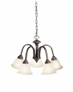 Best Sale 🔥 Kichler Lighting Hastings 14 in. 100W 5-Light Medium E-26 Ceiling Mount Chandelier in Tannery Bronze ❤️