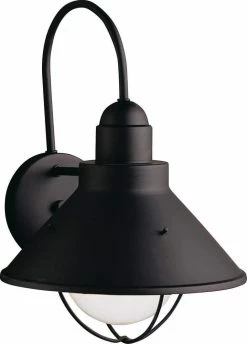 Discount 🔔 Kichler Lighting Seaside 11-1/2 in. 150 W 1-Light Medium Lantern in Black 🔥