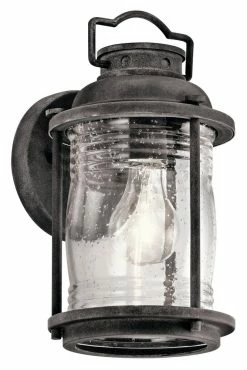 Promo ❤️ Kichler Lighting Ashland Bay 1-Light 75W Small Outdoor Lantern in Weathered Zinc ⭐