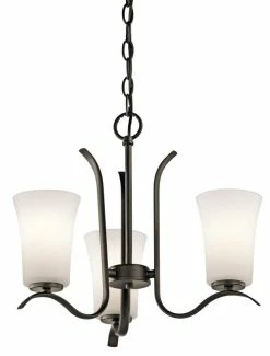 Hot Sale ⭐ Kichler Lighting Armida 14-1/4 in. 100W 3-Light Medium Chandelier in Olde Bronze 🥰