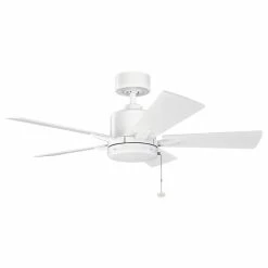 Budget ⌛ Kichler Lighting Bowen™ 48W 5-Blade Ceiling Fan with 42 in. Blade Span in Matte White 🔔
