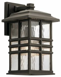 New 🔥 Kichler Lighting Beacon Square™ 14-1/4 in. 60W 1-Light Outdoor Wall Lantern in Olde Bronze 🤩