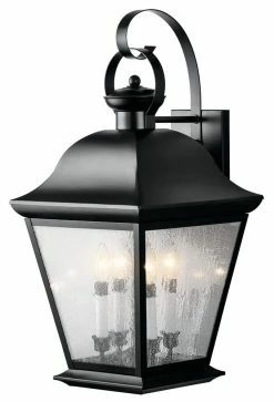 Flash Sale 🧨 Kichler Lighting Mount Vernon 60W 4-Light Outdoor Wall Fixture in Black 👏