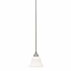 Best reviews of ⭐ Kichler Lighting Langford 100W 1-Light Medium Base Mini Pendant in Brushed Nickel 👍