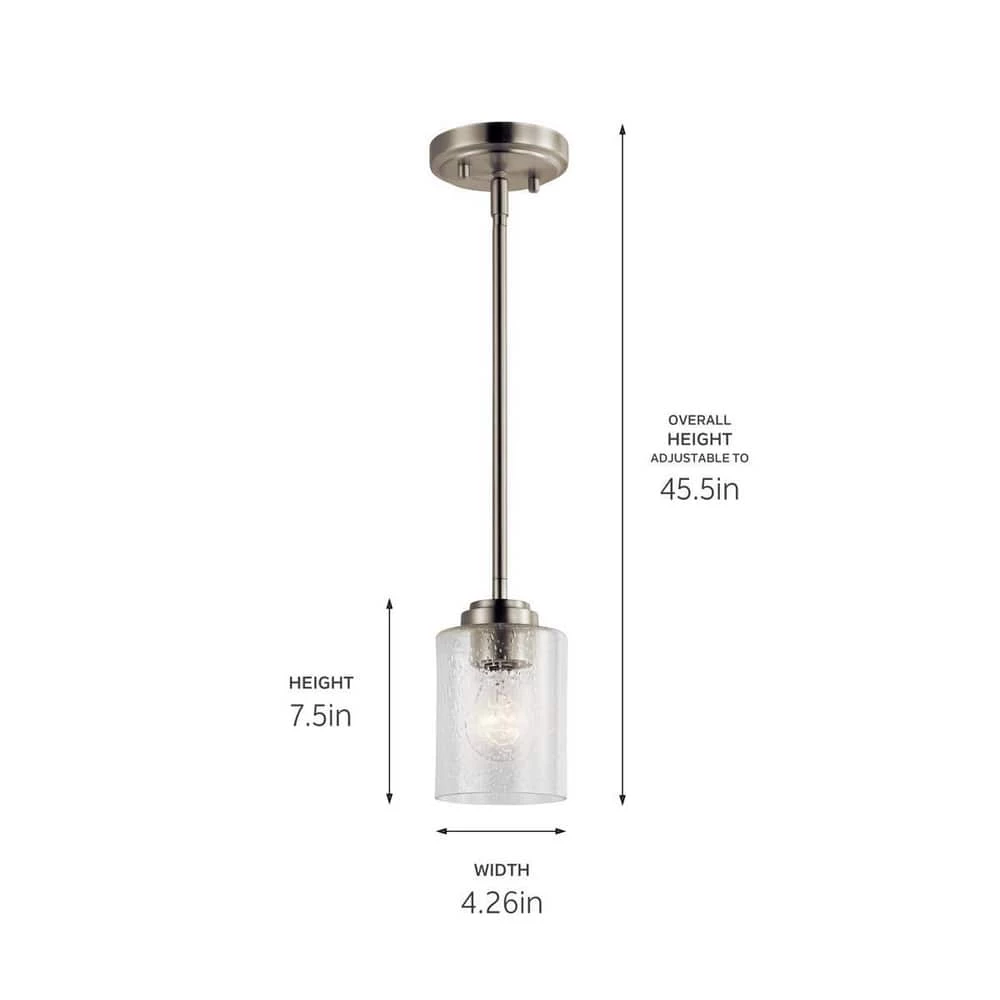 Best deal 🥰 Kichler Lighting Winslow™ 75W 1-Light Medium E-26 Incandescent Mini Pendant in Brushed Nickel 🧨 4 Best deal 🥰 Kichler Lighting Winslow™ 75W 1-Light Medium E-26 Incandescent Mini Pendant in Brushed Nickel 🧨 - Image 2