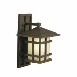 Outlet ⭐ Kichler Lighting Cross Creek 1-Light 150W Outdoor Wall Light in Aged Bronze 🌟