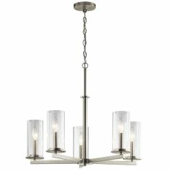Top 10 ✔️ Kichler Lighting Crosby 60W 5-Light Candelabra E-12 Incandescent Chandelier in Brushed Nickel ✔️
