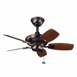 Deals 🛒 Kichler Lighting Canfield 30 in. 5-Blade Walnut Ceiling Fan in Oil Brushed Bronze 👏