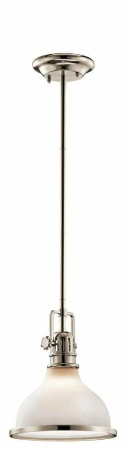 Best Pirce 🎁 Kichler Lighting Hatteras Bay 100W 1-Light Mini Pendant in Polished Nickel ⌛