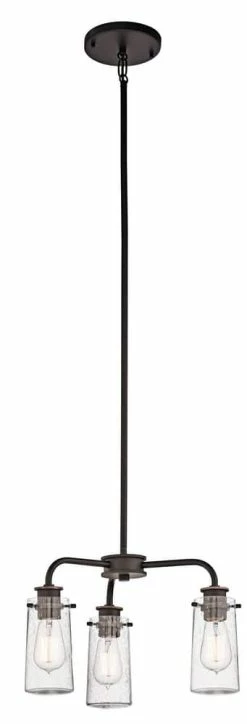 Cheap ⭐ Kichler Lighting Braelyn 60W 3-Light Medium Incandescent Ceiling Light in Olde Bronze ⌛