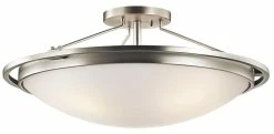 Cheap ❤️ Kichler Lighting 10 in. 100W 4-Light Semi-Flush Mount Ceiling Fixture in Brushed Nickel 🛒