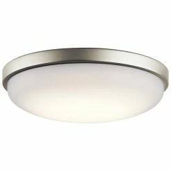 Best deal 🧨 Kichler Lighting Ceiling Space 14-1/2 in. 23W 1-Light Integrated LED Flush Mount Ceiling Fixture in Brushed Nickel ⭐