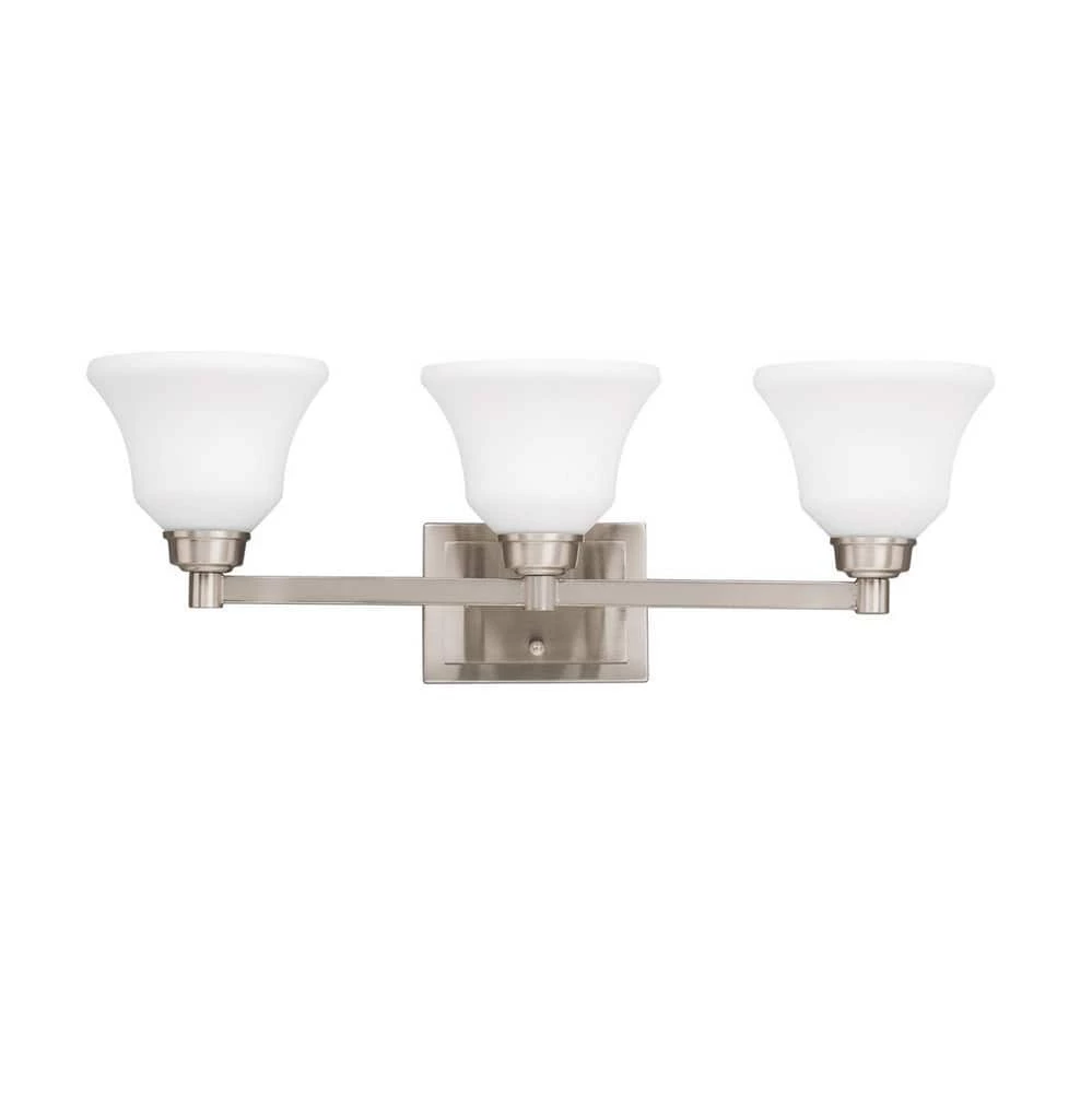 Discount ⭐ Kichler Lighting Langford 8-1/4 in. 100 W 3-Light Medium Bath Bracket in Brushed Nickel ❤️ 3 Discount ⭐ Kichler Lighting Langford 8-1/4 in. 100 W 3-Light Medium Bath Bracket in Brushed Nickel ❤️
