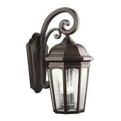 Best Pirce 🥰 Kichler Lighting Courtyard 3-Light Outdoor Wall Sconce in Rubbed Bronze 🎉