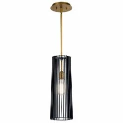 Hot Sale 🛒 Kichler Lighting Linara 75W 1-Light Medium E-26 Incandescent Pendant in Black ✔️