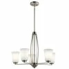 Brand new ❤️ Kichler Lighting Tao 75W 5-Light Medium E-26 Incandescent Chandelier in Brushed Nickel 🌟 -Kichler Lighting shop Query 1257