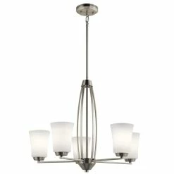 Brand new ❤️ Kichler Lighting Tao 75W 5-Light Medium E-26 Incandescent Chandelier in Brushed Nickel 🌟