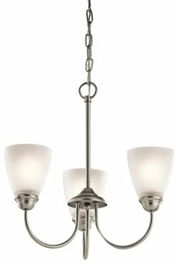 Wholesale 🔥 Kichler Lighting Jolie 18 in. 100W 3-Light Medium Incandescent Ceiling Light in Brushed Nickel 🌟