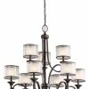 Buy 👏 Kichler Lighting Lacey 29-1/2 in. 60W 9-Light Chandelier in Mission Bronze 🔥 -Kichler Lighting shop Query 1279