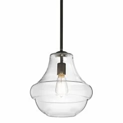 New 😍 Kichler Lighting Everly 60W 1-Light Medium Pendant with Bulb in Olde Bronze ⭐