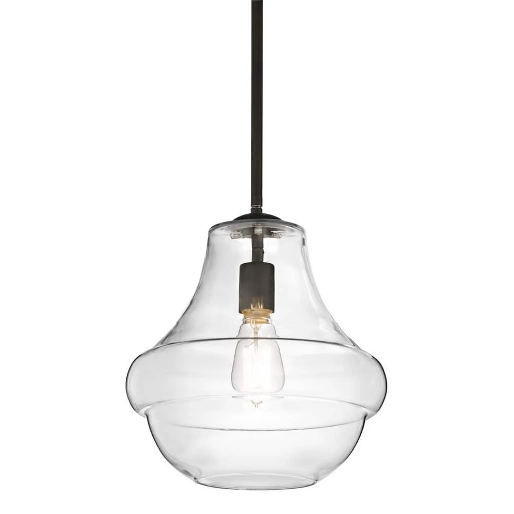 New π Kichler Lighting Everly 60W 1-Light Medium Pendant with Bulb in Olde Bronze β 3 New π Kichler Lighting Everly 60W 1-Light Medium Pendant with Bulb in Olde Bronze β