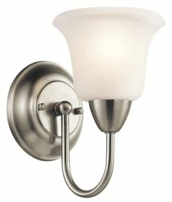 Best Pirce 💯 Kichler Lighting Nicholson 1-Light Medium E-26 Base Wall Sconce in Brushed Nickel 🔔