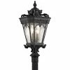 Outlet 😍 Kichler Lighting Tournai 60W 4-Light Outdoor Post Lamp in Textured Black 😀 -Kichler Lighting shop Query 1289