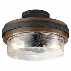 New 🔔 Kichler Lighting Grand Bank™ 60W 2-Light Semi-Flush Mount Ceiling Fixture in Auburn Stained 🎁